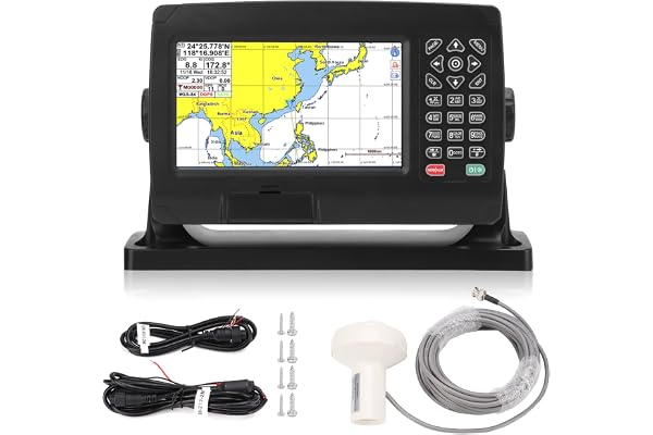 Aramox Traceur GPS Marin XF-608, Transpondeur AIS avec Système de Carte Double, Antenne GNSS, IPX6 Étanche