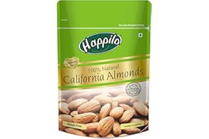Happilo 100% Natural Premium California Almonds 200 g Dried | Badam Giri | High in Fiber & Boost Immunity | Real Nuts | Glute