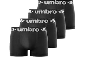 UMBRO Calzoncillos Hombre Boxer Sin Deformación, Ropa Interior Hombre, Cómodo, Ajuste Óptimo (Lote de 4)