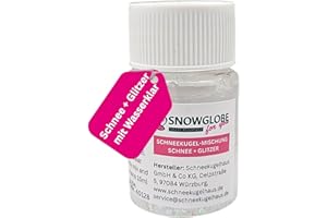 ‎SNOWGLOBE FOR YOU - DO IT YOURSELF Fertigmischung mit Wasserklar und Schnee + Glitzer | für Bastelset DIY Schneekugel Do it yourself | 15 ml Inhalt | 40128