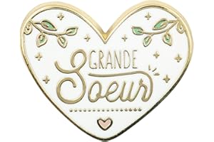 Manahia Pin's émaillé Cadeau Grande Soeur - Avec Cartonnette Kraft - Bijoux - Annonce Naissance - Future Grande Soeur - Badge, Broche Grande Soeur - Annonce Grossesse