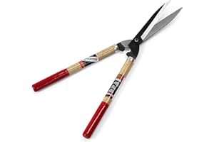 Ciseaux de jardinage Kimura Samurai, [fabriqués au Japon], cisailles à haies de qualité supérieure avec poignées en chêne japonais ultra légères, lame tranchante SK Hi-Carbon, poignée courte - 550 mm