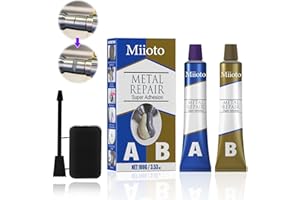 Miioto Agente de Reparación de Metal, Metal Repair Glue A&B, Resistencia al Calor Industrial Soldadura en frío para Metal, Magic Metal Mending Agent for Metal, Plastic PVC (50G+50G)
