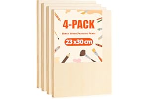 ‎ROWOOD ROWOOD Holzleinwand zum Malen, Leinwandplatten 23x30cm/9x12" – 4 Stück, Unvollendeter Holzrahmen, Leere Malerleinwand für Kunsthandwerk, Ölmalerei und Pouring-Technik