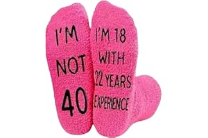 NOEMIN Birthday Gifts for Women - 18 30 40 50 60 Years Old Fluffy Socks Warm Bed Socks Novelty Funny Socks