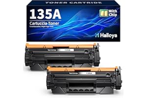 Halloya 135A Tóner Compatible para HP 135A 135X W1350X W1350A para HP LaserJet m209dw MFP m234dw M234dwn m234sdw m234sdn m234 m209(2 Negro, con Chip)