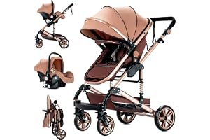 Doraystar 3-i-1 barnvagn med skjutlägen, vändbar, klickklaff, stort babybadkar (739