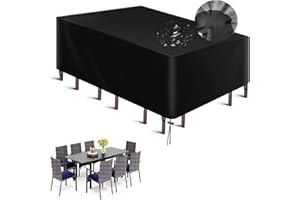 JIANGHU ART Baches ImperméAbles pour Exterieur 200x110x85cm Housse De Protection Salon De Jardin, Housse Exterieure Mobilier Jardin pour Table, Canapé, Inclinable, Chaises, Noir