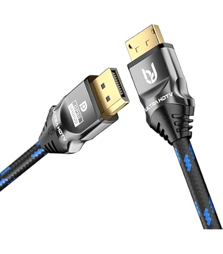 Goobay DisplayPort Kabel 8K 144Hz - 5m High-Speed Kabel Mit 90° Stecker Für Gaming