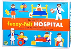 BAPOLE iTrend Fuzzy Felt Retro Hospital Story Board Set - Educational Interactive Storytelling Fuzzy Felt Board - Preschool Domestic Early Learning Play Kit - Teaching Toys Birthday Gift for Toddlers