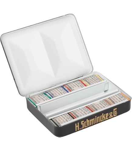 Set Aquarelle Schmincke HORADAM Felix Scheinberger - 12 Demi-godets Couleurs Fines, Boîte Métal édition Spéciale - 4