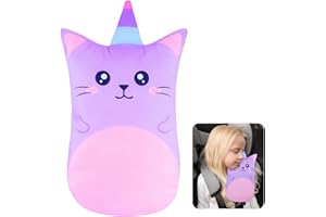 UNICORN CASTLE Seatbelt Covers for Kids Comfortable Seat Belt Pads Cute Travel Pillow Car Seat Head Support for Children,Purple