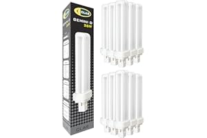 CLAR - Bombilla Fluorescente Gemini D 26W 4000K G24d-3 Luz Blanca Neutra Alto Flujo CFL Profesional 2 Pines Tubo Compacto Reemplazo Técnico Iluminación Interior Cocina Oficina Taller Industrial