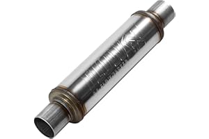 "Flowmaster 71416 2.50""In(C)/Out(C) Flow Fx Muffler, Round, 14""", brushed