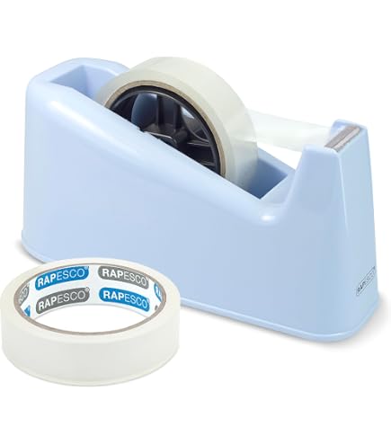 QILIMA 3 Rotoli Nastro Trasparente Per Imballaggio Con 3 Dispenser - 6 Mm X 60 M - Resistente Per Spedizioni E Ufficio - 3