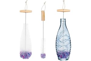 Diwoker Cepillo para Botellas de Vidrio Limpiador de Botellas, 2 Unidades Cepillo de Limpieza Limpiador de Botellas para jarras de Vidrio, Botellas, biberones, Botellas de refrescos