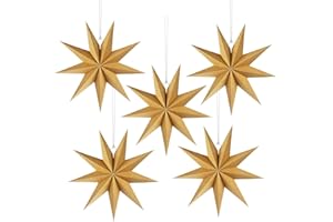 Vicloon 5 sztuk składana gwiazda bożonarodzeniowa, papier bożonarodzeniowy gwiazdy, 30 cm, 3D papierowe gwiazdy, gwiazda papierowa latarnia na Boże Narodzenie, ślub, przyjęcie urodzinowe, wystrój domu