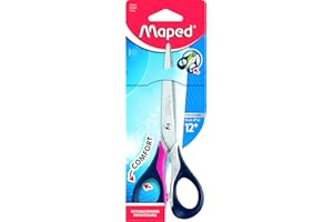 Maped - Tijeras Escolares - Sensoft 16 cm - Tijeras Infantiles - Agarre Ergonómico para Facilitar la Empuñadura - Anillas Blandas - 3 Diseños Diferentes