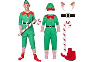 Marypaty Weihnachtsmann Kostüm Kinder Erwachsener, Nikolaus Kostüm, Weihnachten Nikolauskostü Verkleidung, Weihnachts Kostüm für Kinder Erwachsener,grün