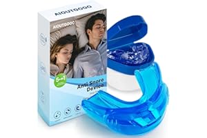 AIOUTGOGO 2PCS Anti Snoring Mouthpiece - Effective Snoring Relief Anti Snoring Devices,Snorig Aids for Men and Women to Reducing Snore,Snore Stopper to Improves Sleep Quality,Comfortable All-Night（Blue）