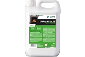 EQM SOLUCIONES QUIMICAS EQM - ECO-213 - Limpiacristales para Chimeneas, Estufas y Hornos - 5L - Limpia las manchas de humo y vaho de los cristales - Elimina hollín, limpia ladrillos y otras superficies expuestas al fuego