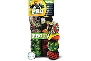 ‎CROSSBOCCIA Crossboccia Family Pack Pro, 4x3 gleichfarbige Stoffsäckchen, verschiedene Designs, Ø 8cm mit Granulat gefüllt, Set für 4 Spieler, inkl. Zielkugel, in wiederverschließbarer Netztasche