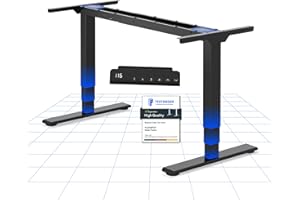 FLEXISPOT EC5 Lite Escritorio Elevable Eléctrico Carga 100KG, 2 Motores 3 Etapas, Marco de Pie Mesa Regulable Altura Eléctrico, Sistema Anticolisión, Funciones de Memoria, Negro