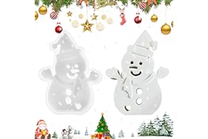 AKONE Silikonformen Gießformen Weihnachten, Silikonform Weihnachten Schneemann, DIY Gießformen Silikon Weihnachten, Gießform Kerzenhalter, Epoxidharz Formen zur DIY Weihnachten Schneemann Deko
