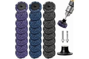 Coztie CSD Scheibe Schleifscheibe, 18 Stück Grobreinigungsscheibe, Reinigungsscheibe Set 2 Zoll Grobreinigungsscheibe Bohrmaschine mit zwei Zugstangen für Entrosten oder (50mm Mischen von Farben, 18)