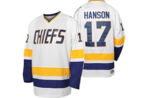 QCBW Uomini Hanson Brother 16 Jack 17 Steve 18 Jeff Charlestown Chiefs Cucito Movie Hockey Maglie