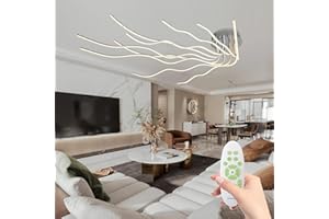 ‎RRBEST RRBEST LED Modern Deckenleuchte LED Wohnzimmerlampe Deckenleuchten Dimmbar mit Fernbedienung 10-Flammige Schlafzimmerlampe Aluminium Kronleuchter