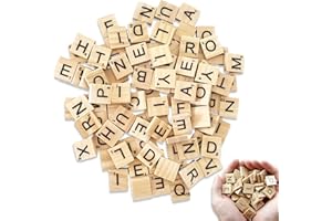 ZULBCEO 100Pcs Wooden Scrabble Letters for Crafts, for Crafts Wood Letter Tile Wooden Alphabet Tiles A-Z Capital Wooden Tiles Letters for DIY Craft Gift Decoration Scrapbooking