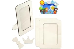 Anevios 4 pièces Bricolage Cadres Photos pour Enfant 19 x 14 cm Cadre Photo Rectangulaire pour Affichage de Table et Artisanat Bricolage Projets de Peinture