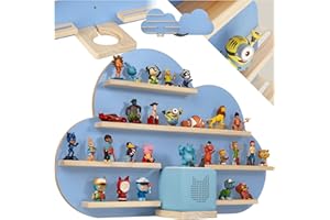 TecTake® Etagere Murale Magnétique pour 28 Figurines à Histoire & Boîte à Histoire, Étagère Bois Bibliotheque, Support Figurine Rangement Chambre Enfant Décoration Murale Accessoires Chambre Enfant