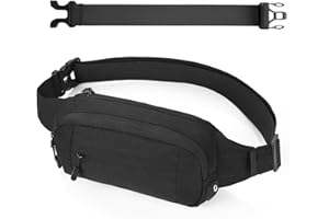 Cozary Riñonera Hombre y Mujer - Canguro Grande con Cinturón Ajustable y Extensión - 4 Compartimentos con Cremallera - Ideal para Running, Moto, Senderismo y Actividades al Aire Libre