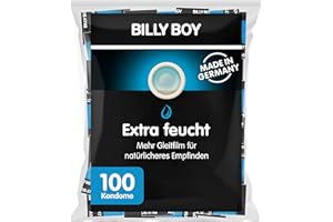 ‎BILLY BOY Billy Boy Extra Feucht Kondome mit mehr Gleitfilm Premium Großpackung, transparent, 100er Pack