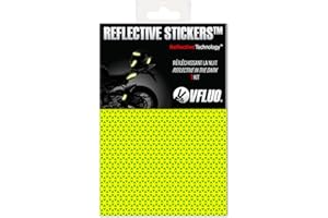 VFLUO 3M REFLECTIVE COLORS, Feuille rétro réfléchissant à découper pour casque moto, scooter, vélo, multi-usage, FLUO REFLECTIVE, 20x30 cm, Jaune fluo