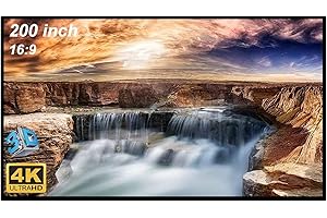 GHKJOK 200-inch Large Projector Screen 16:9 Hanging Projection Screen Movie Screen Washable Fold-able Anti-crease for Office Conference Presentation Theater Party