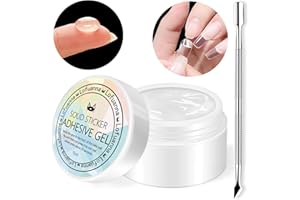 Lofuanna 15 ml Solid Nail Glue Gel, Fester Nagelkleber für Acrylnägel, Nail Art Gel Solid Patch Glue, Strass Kleber Gel, 3D Skulptur Gel DIY Nail Art Design mit Nagelhautschieber Cutter (SET 1)