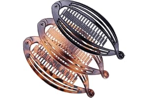 BFUZXY 3 Fermagli per Capelli Donna,Banana Clip,Accessori Capelli Fermaglio,A Banana Francese Mollette per Capelli Coda di Pesce per Donne e Ragazze,Vintage Hair Clips Spessi di Cavallo