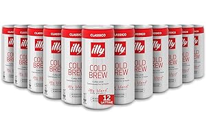 illy, Caffè Cold Brew Ready to Drink CLASSICO, 100% Arabica con Note di Cioccolato e Caramello, Gusto Fresco e Naturalmente Dolce, Confezione da 12 lattine (12 x 250ml)