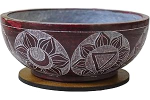 INDIA HOUSE Porción de esteatita tallada, quemador de incienso, limpieza, salvia ardiente, cuenco para manchas de 5 x 2 pulgadas, multiusos, siete chakras