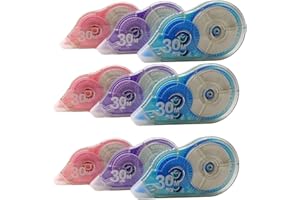 BEAUTYBIGBANG 9 PCS Correction Tapes, 30m*5mm Correction Tape Roller, Mouse Easy Correct Correction Tape Roller for Staff Working in The Office and Students (Random Color)