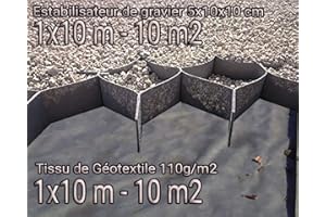 Floratex Systems Pack Estabilizador de gravilla Geocelda + Lamina geotextil 10 m2