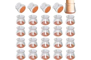 CYGJING 24 Pezzi Gommini Sedie Silicone,Trasparente Feltrini per Sedie,Piedini per Sedie con Feltrini Antiscivolo,Tappi per Sedie Rotondi,30 mm Tappi Sedie Silicone per Proteggi Parquet丨Antiscivolo Antirumore