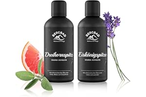 ‎BERGBAD BERGBAD 2 x 100ml GUTE LAUNE Set BIO Saunaaufguss, Grapefruit + Zirbe + Minze und Lavendel + Salbei - wohltuendes, erfrischendes Sauna-Aufgussmittel mit Bio-Alkohol, Wasser und 100% BIO Ölen