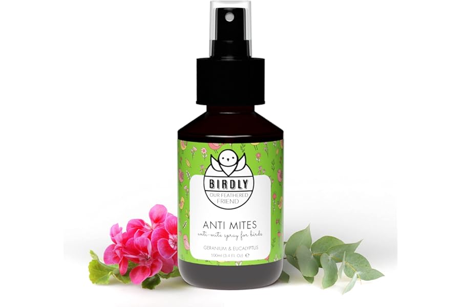 Birdly Bird Mite Spray - Bird Mite Treatment for Budgie Cage & Parrot Cage - Dust Mite Spray for Large Bird Cage - Alternate to Bird Accessories for Such as Red Mite Powder & Mite Killer - 100 ml