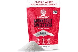 Lakanto Classic Monk Fruit Sweetener - White Sugar Substitute, Zero Calorie, Keto Diet Friendly, Zero Net Carbs, Zero Glycemic, Sugar Replacement (Classic White - 235gram)