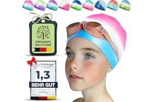 Juclise Swimming Caps for Kids，Girls and Boys, Stretchy Silicone Design, Comfortable Fit for Long and Short Hair