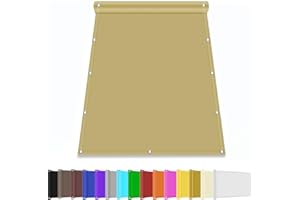 Kebinmaoyi Balcony Privacy Screen PVC UV-Anti Waterproof Multiple Colors for Garden Backyard Deck Patio Fence Porch Sand,0.7x2m(2.3ft x6.6ft)